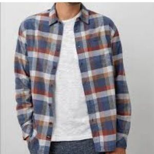 Rails Forrest Plaid Flannel Long Sleeve Button Down Shirt Blue Gray Autumn